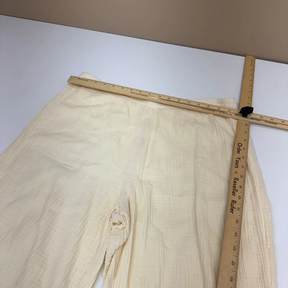 Soft Surroundings Pants Womens XL Cream Gauze Coastal Grandma Boho